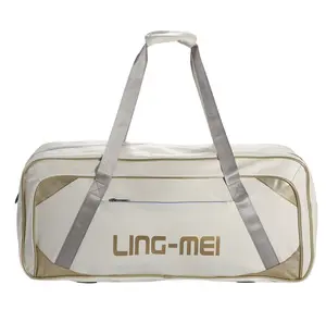 Lingmei deporte adulto viaje bádminton bolsa PU bolsa impermeable gran capacidad bádminton raqueta bolsa