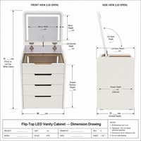 Nouvelle conception moderne de coiffeuse pliable pour chambre à coucher avec miroir éclairé, construction robuste et surface en verre écologique