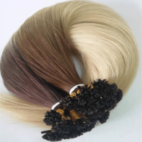 Ekstensi Rambut Remy Alami Asli dengan Kutikula Tertata Rapi, Harga Pabrik, Ujung Keratin Flat Tip Pre Bonded untuk Salon