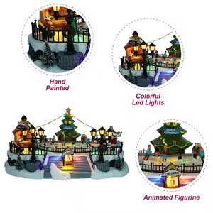 Nouvelle Scène de Ski de Noël, Ensemble Musical de Noël, Scène de Patinoire, Pièce de Décoration, Décorations de Noël - Product Image 3