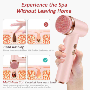 <span class=keywords><strong>Brosse</strong></span> faciale vibrante en silicone pour un nettoyage en profondeur, nettoyeur de pores, exfoliant électrique pour le <span class=keywords><strong>visage</strong></span>, massage sonique vibrant, utilisation à domicile - Product Image 4