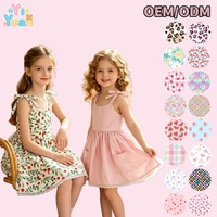 Robe populaire personnalisée pour enfants, style licou à nouer, avec nœud mignon sur l'épaule, robe évasée pour filles avec poches, pour un usage décontracté des petites filles