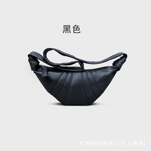 Croissant Egg <b>Roll</b> <b>Bag</b> Niche Design Lazy Dumpling <b>Bag</b> Genuine Leather Women's <b>Bag</b> Trendy Crossbody <b>Bag</b> - Product Image 3