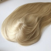TP04 Farbe 613 # platin blonde Mono basis Jungfrau Remy Menschenhaar Lady Topper 5,5x6 Mono filament Toupet Haarteil für Frauen
