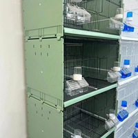 Cage à oiseaux empilable en métal, robuste, grande cage pour animaux de compagnie, multifonctionnelle, en fer, pour l'élevage, observation facile