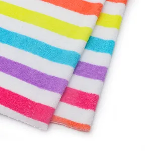 Thời trang cotton polyester sọc in Jacquard khăn dệt kim CVC vải cho quần short bãi biển