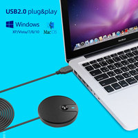 4-8 kişi toplantılar için 3 metre uzun menzilli ses alma ile USB & AUX3.5 arayüzü çok yönlü mikrofon