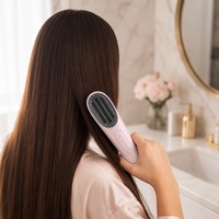 Brosse lissante portable pour cheveux, 3 réglages de température (170-230°C), pour les voyages et le coiffage à domicile, technologie ionique
