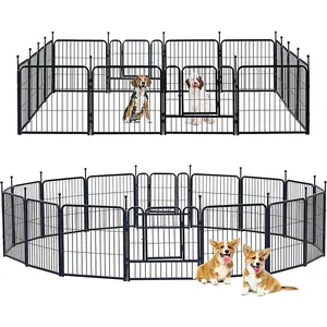 Đen ngoài trời động vật hàng rào Pet playpen hàng rào cho chó chuồng