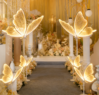 Lumière LED papillon colorée avec télécommande, lumière de scène scintillante, décoration de fête de mariage, lampe pour l'ambiance des événements de vacances