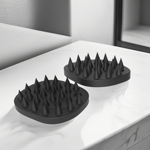 Cepillos de baño de silicona ergonómicos de grado alimenticio personalizados al por mayor cepillos de esponja cepillo de silicona cepillo ondulado - Product Image 3