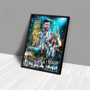 Stampa su Tela 'La Conquista del Mondo' di <span class=keywords><strong>Messi</strong></span>, Decorazione Murale per la Casa - Product Image 1