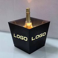 Seau à glace lumineux en plastique grand cadre pour vin de glace seau à LED seau à bière lumineux bar pour boîte de nuit