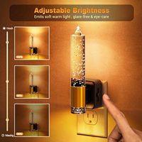 ZHILAI Mini Moderne Bernsteinfarbene Kerzenlampe mit Automatischer Dämmerungssensor-Steuerung, Steckbare LED-Leuchte mit Dimmfunktion für Schlafzimmer und Treppen