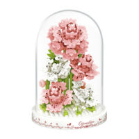 Set Blok Bangunan Bunga, Kit Model Batu Bata Botani DIY, Dekorasi Desktop Kreatif, Hadiah Ulang Tahun untuk Anak Perempuan