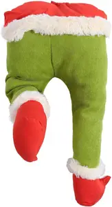 K2031 yeni yıl yılbaşı ağacı süslemeleri kürklü güzel yeşil Elf bacak süsleme noel dolması bacak oyuncak bebek parti dekor