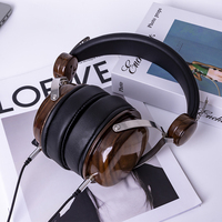 Headphone Rekaman Kabel Khusus 50mm Tahan Air IPX-3 Kayu Ramah Lingkungan Kelas Atas dengan Efek Suara HIFI Chipset LINX JL Baru