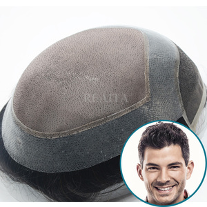 Parrucca con sistema di <span class=keywords><strong>capelli</strong></span> Remy personalizzata per uomo fatto a mano di sostituzione dei <span class=keywords><strong>capelli</strong></span> da uomo <span class=keywords><strong>Toupet</strong></span> in pizzo con <span class=keywords><strong>capelli</strong></span> umani - Product Image 1