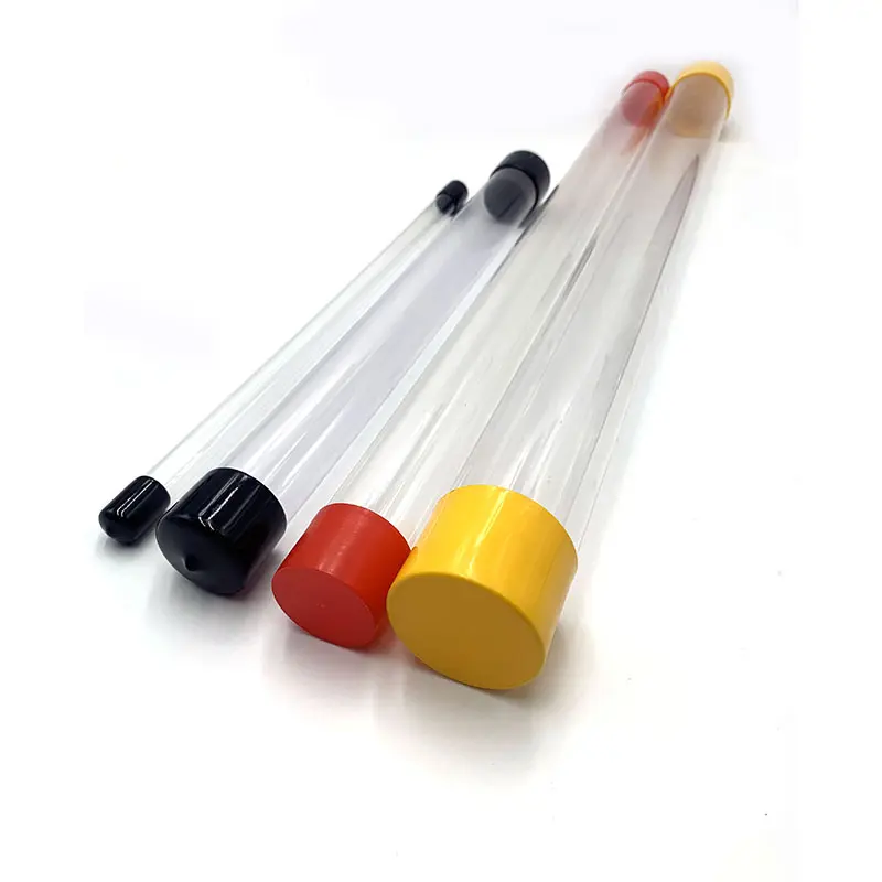 Nhựa trong suốt vòng mỹ phẩm bàn chải bao bì ống PVC PC rõ ràng ống có nắp đậy