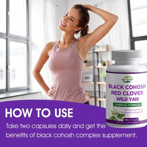 Cápsulas de Cohosh Negro con Hierbas Silvestres y Trébol Rojo para Mujeres, Suplementos Herbales OEM ODM de Venta Caliente - Product Image 4