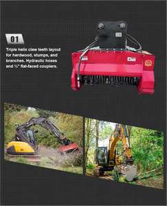 Débroussailleuse hydraulique LISEN pour excavatrice, homologuée CE, pour le défrichement professionnel des terres - Product Image 4