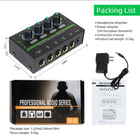 Amplificateur de casque 4 canaux BHA HA400-PRO, mixeur stéréo, consoles de studio d'enregistrement, lumières RGB, prix de gros d'usine, OEM, CE, FCC