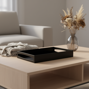 Leopold <b>Tray</b> Rectangular <b>Black</b> Decorative Serving <b>Tray</b> - Product Image 3