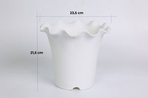 Pot de fleurs en plastique blanc de haute qualité à bords ondulés, jardinière décorative pour la maison, le jardin, l'intérieur et l'extérieur, vente en gros de pots de fleurs en vrac - Product Image 6