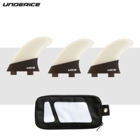 Dernière conception personnalisée de planche de surf en fibre de carbone, aileron léger en nid d'abeille multicolore 10'' pour longboard/paddle board
