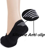 Chaussettes invisibles antidérapantes à doublure plate en coton, chaussettes athlétiques unisexes