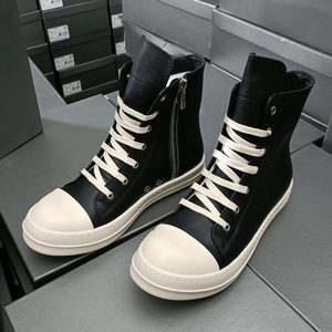 Baskets montantes classiques en cuir, bottines décontractées de luxe à semelle épaisse, bottes de ville pour hommes de qualité supérieure - Product Image 4