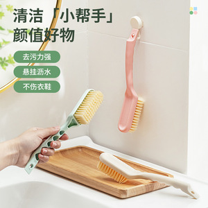 Shoe <b>Brush</b> Long Handle Soft Nylon Bristles Hangable Cleaning Tool For Shoes - Product Image 1