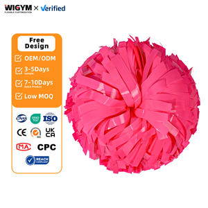 Pompons de cheerleading en plastique et métal, tailles 4 pouces/6 pouces, couleurs personnalisables pour les compétitions - Product Image 1