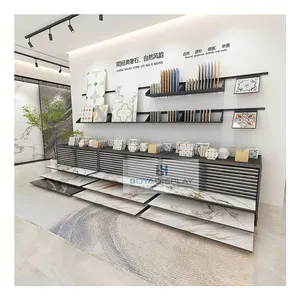OEM ODM Customize Size Logo Pull-Out Sliding Tile Display Drawer Stand For Showroom Sample Display With Slots