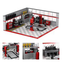 MOC4122 Série City : Atelier de réparation automobile, modèle de construction DIY, blocs éducatifs pour enfants, 661 pièces