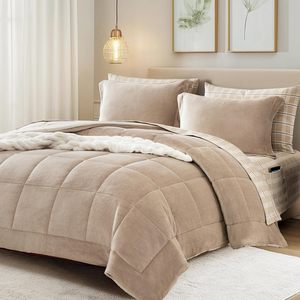 Sang Trọng Comforter Set 100% Polyester <span class=keywords><strong>Flannel</strong></span> Nhung Comforter Bộ 7 Miếng Cho Mùa Đông - Product Image 1