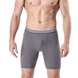 Calzoncillos bóxer de pierna larga para hombre, ropa interior elástica suave personalizada de fabricante, sublimación, Color sólido a la moda - Product Image 1