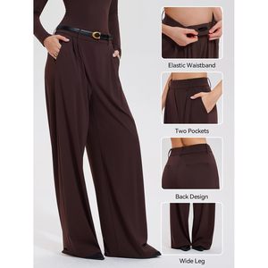 FOXA Women's 2 Piece <b>Matching</b> Set <b>Long</b> Sleeve Henley Top Wide Leg Pants Slim Fit Casual Outfit All Seasons Breathable Knitted - Product Image 4