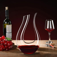 Carafe à vin en cristal de 1500 ml avec logo personnalisé, créative, pour bar à vin, aérateur en forme de U
