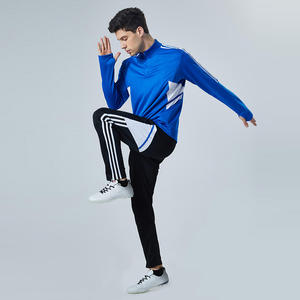 Tuta da Uomo 100% Poliestere Slim Fit con Zip 1/4, <span class=keywords><strong>Maglia</strong></span> a Maniche Lunghe e Pantaloni Sportivi, Completo Fitness Due Pezzi - Product Image 2