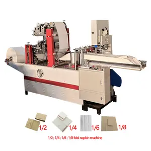 Automatic two color printing table serviette tissue paper folding equipment v fold napkin making machine