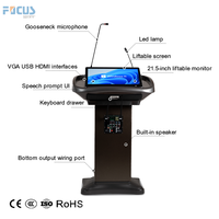 Pupitre d'Église Portable FK500Y avec Estrade Légère en Acier et Plastique et Système Audio pour Tribune d'Église