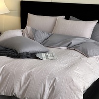 Ensemble de literie de luxe pour l'automne et l'hiver, tissu brossé confortable, grand jacquard, ensemble de draps et de housse de couette 4 pièces pour un usage domestique