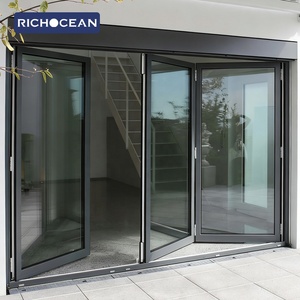 Portes pliantes en aluminium et verre RICHOCEAN, à cadre métallique, résistantes aux ouragans, fabriquées en Chine - Product Image 3