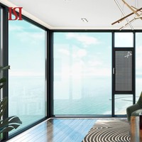 Top marque Design moderne salon battant auvent fenêtre rupture thermique cadre en aluminium Double vitrage persienne pour fenêtres Photo