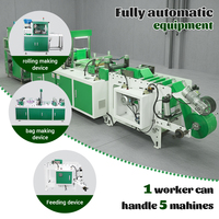Machine automatique de fabrication de sacs à déjections canines pour la production de rouleaux de sacs à déchets pour animaux sans noyau