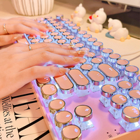 Clavier de jeu mécanique filaire vintage punk 104 touches rose pour femme, style tablette, nouveau clavier pour bureau et esports
