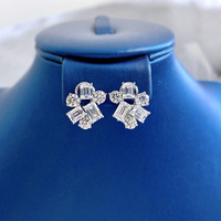 Unregelmäßig geformte 925 Silber feine Ohr stecker mit Simulation Diamond Brocade Fresh Stitching Schmuck für Frauen