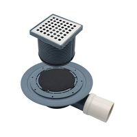 Grille de drainage en acier inoxydable avec couvercle, conception étanche, drain de sol carré en plastique avec sortie horizontale