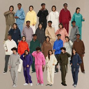 <span class=keywords><strong>Sudadera</strong></span> de marca de moda de terciopelo suelto Conjunto de <span class=keywords><strong>sudadera</strong></span> y pantalones de marca de moda con capucha para hombre - Product Image 3